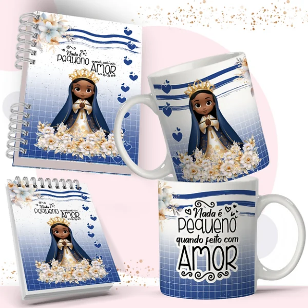 Kit Nossa Senhora Aparecida para Agenda | Caneca | Bloquinhos - Imagem 2