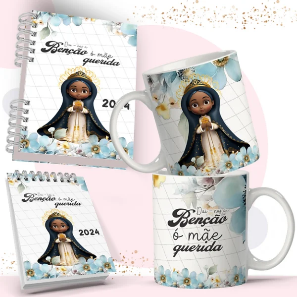 Kit Nossa Senhora Aparecida para Agenda | Caneca | Bloquinhos - Imagem 3