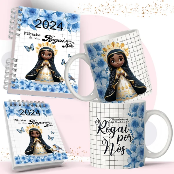 Kit Nossa Senhora Aparecida para Agenda | Caneca | Bloquinhos - Imagem 1
