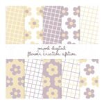 Kit Digital – Papel Digital Flower Criativa Lilás e Amarela (Criativa Afetiva)