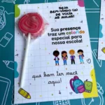 Cartão para pirulito - Volta às Aulas