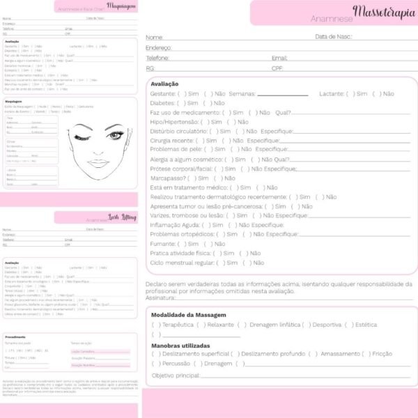 Pack Fichas Anamnese Profissões - Imagem 3