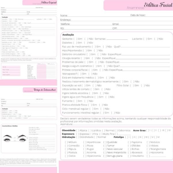 Pack Fichas Anamnese Profissões - Imagem 2