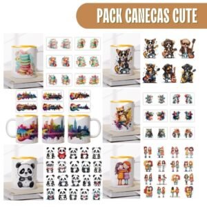 Pack 364 Estampas Cute - Canecas
