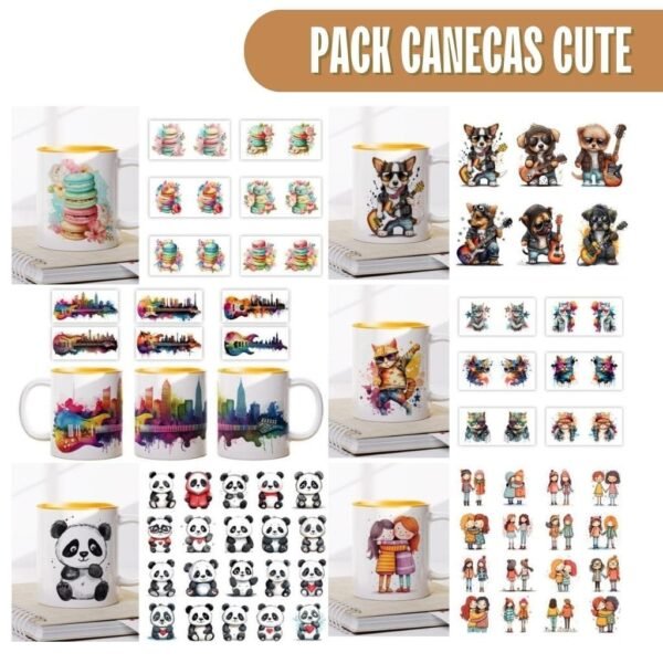 Pack 364 Estampas Cute - Canecas - Imagem 1