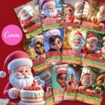 Pack Template Cenário Natalino Papai Noel - Canva Editável (Yukina)