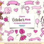 Pacote de clipart rosa de outubro