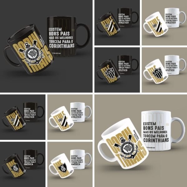 Artes Canecas Times P&B - Dia dos Pais - Imagem 1