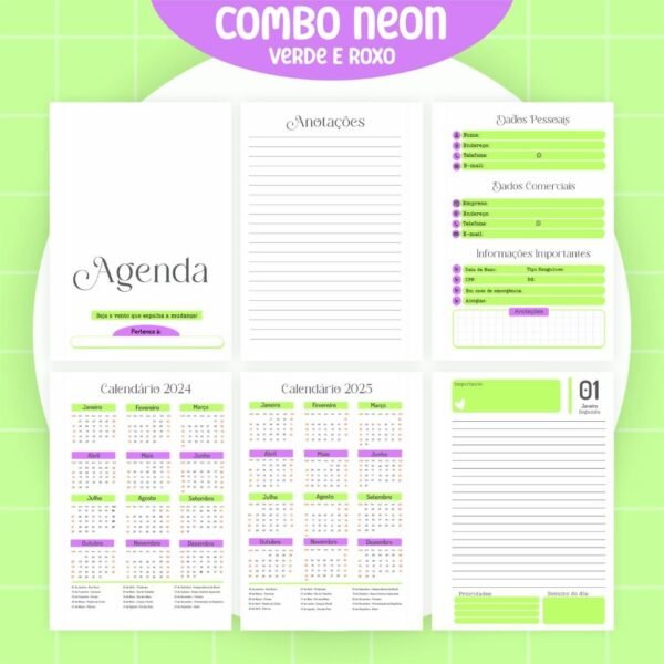 Combo Agendas Neon 2024 - 5 Modelos (Pamella) - Imagem 3
