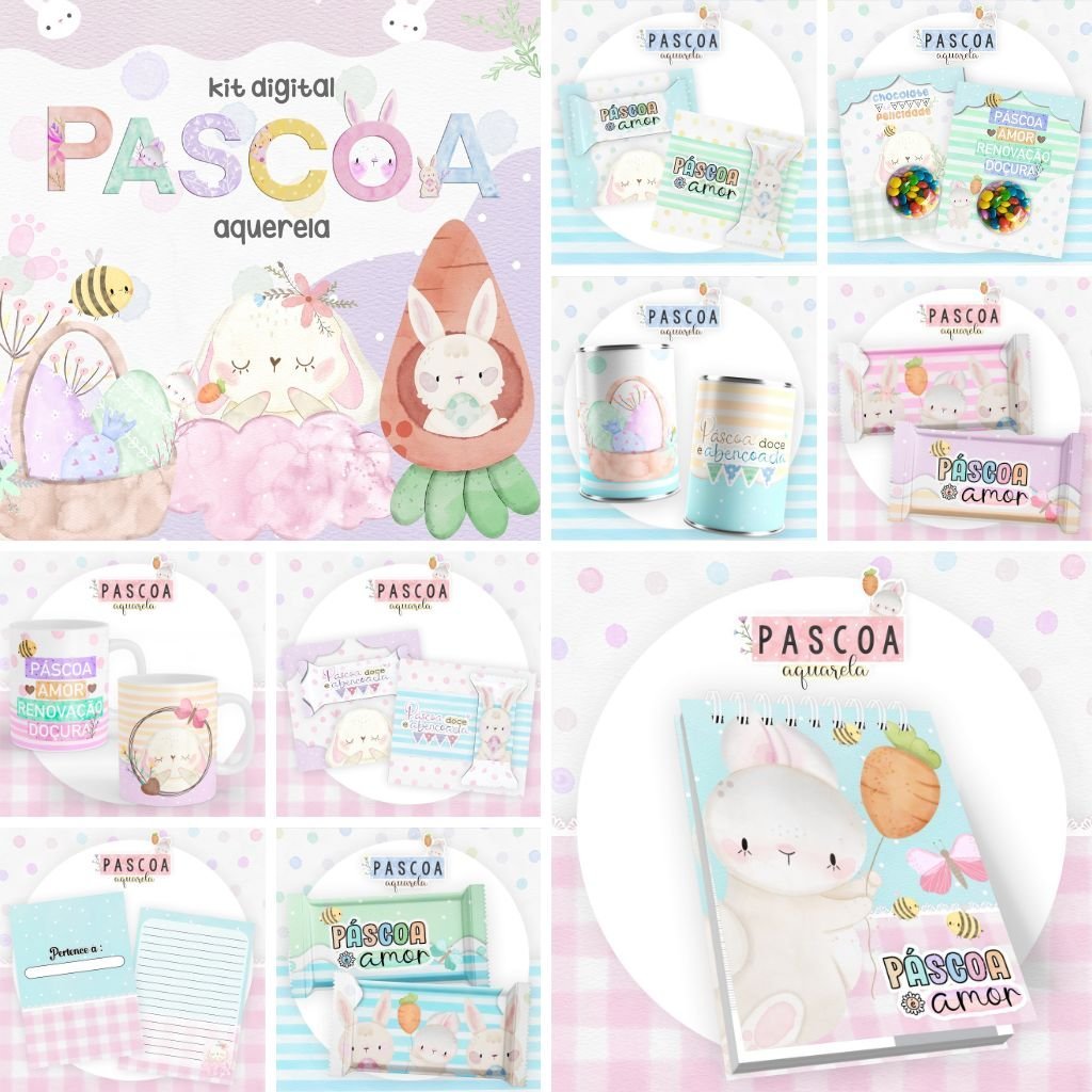 Pamella-Pascoa-Aquarela-1.jpg Kit Digital + Mimos de Páscoa Aquarela - Imagem 1