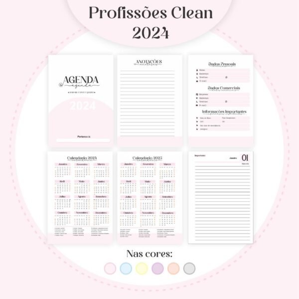 35 Profissões 2024 - Coleção Clean Feminino - 20 Cores Capas | 06 Cores Miolos (Pamella) - Imagem 19