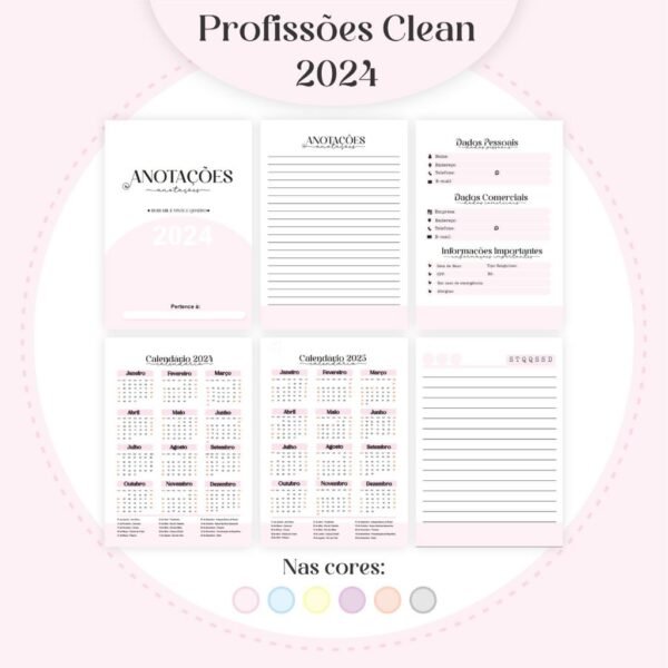 35 Profissões 2024 - Coleção Clean Feminino - 20 Cores Capas | 06 Cores Miolos (Pamella) - Imagem 21