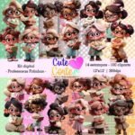 Kit Digital – Professoras Fofinhas (14 Papeis Digitais + 100 Cliparts) - Cute Corte