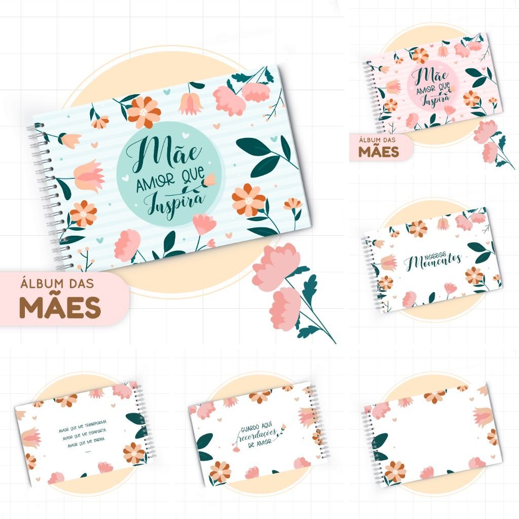 Papel-Sorriso-Album-Mae.jpg Kit Álbum - Mãe Inspiração - Imagem 1