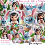 Páscoa Lilo e Stitch - Kit Digital