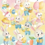 Kit Digital Páscoa aquarela - 30 elementos