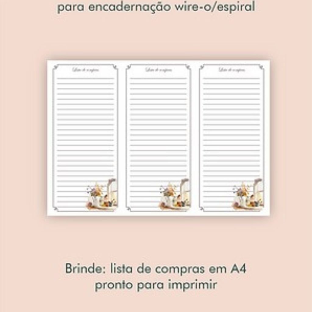 Perfeito-Miolo-Caderno-de-receitas-5.jpg Caderno de Receitas Wire-o, Espiral e Costura - Imagem 5