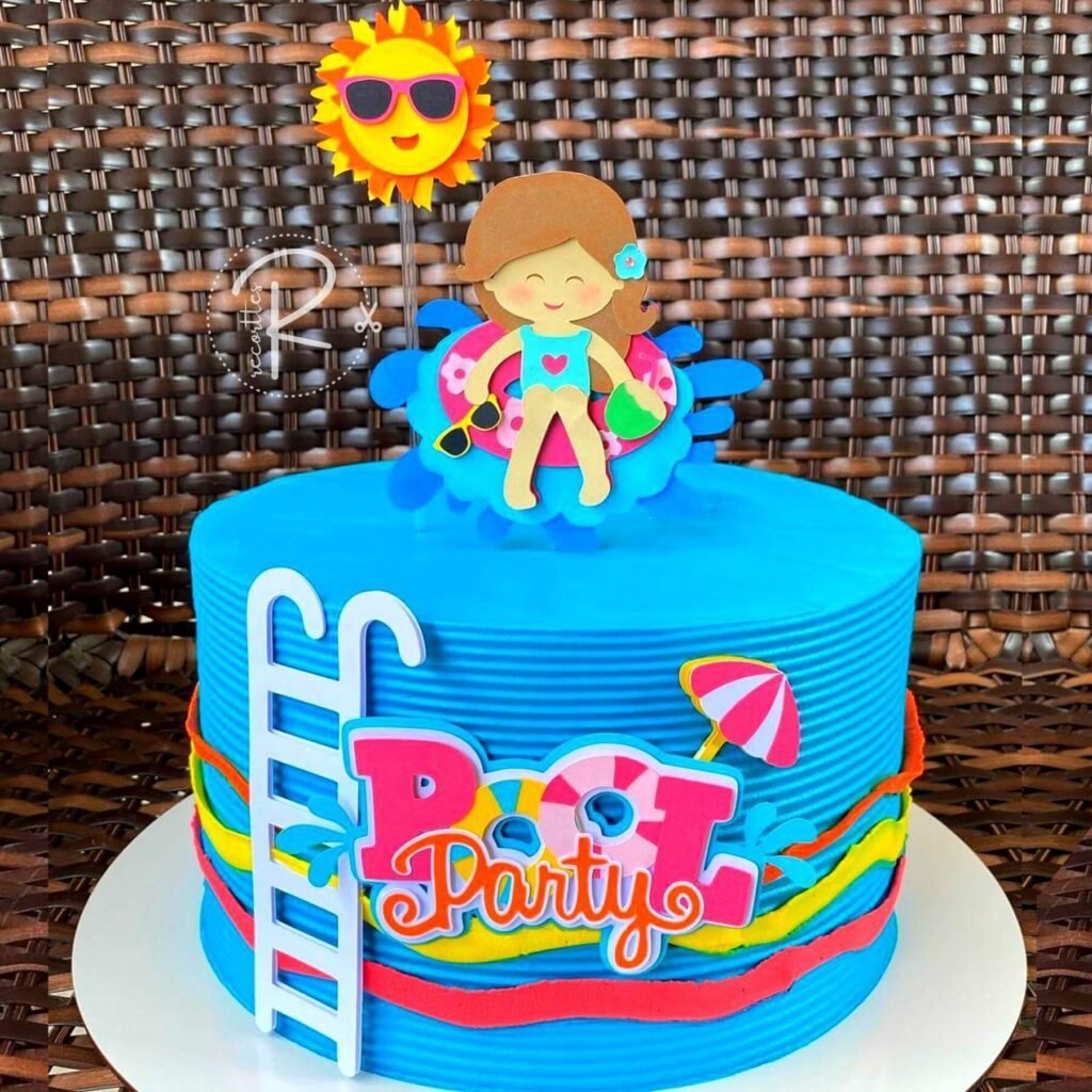 Pool-party-scaled Pool Party Menina - Topo de Bolo - Imagem 1