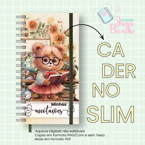 Caderno Slim Professora - Ursinha Vintage - Imagem 6