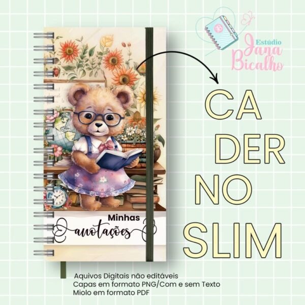 Caderno Slim Professora - Ursinha Vintage - Imagem 7