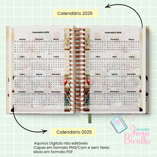 Caderno Planejamento A5 Professora - Ursinha Vintage - Imagem 7