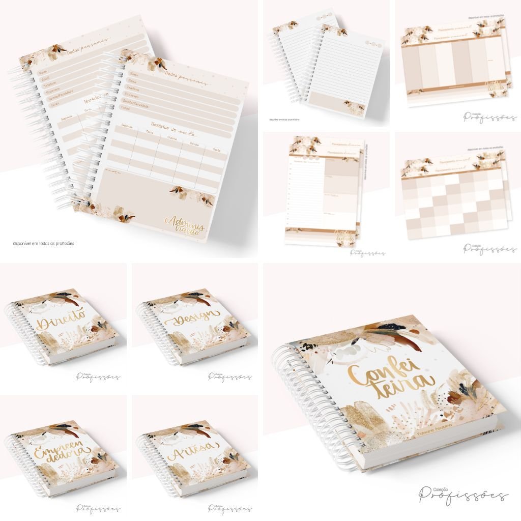 Profissoes-Abstrato Combo Profissões Abstrata Capas | Miolo Planner | Miolo Pautado | Canecas - Imagem 1