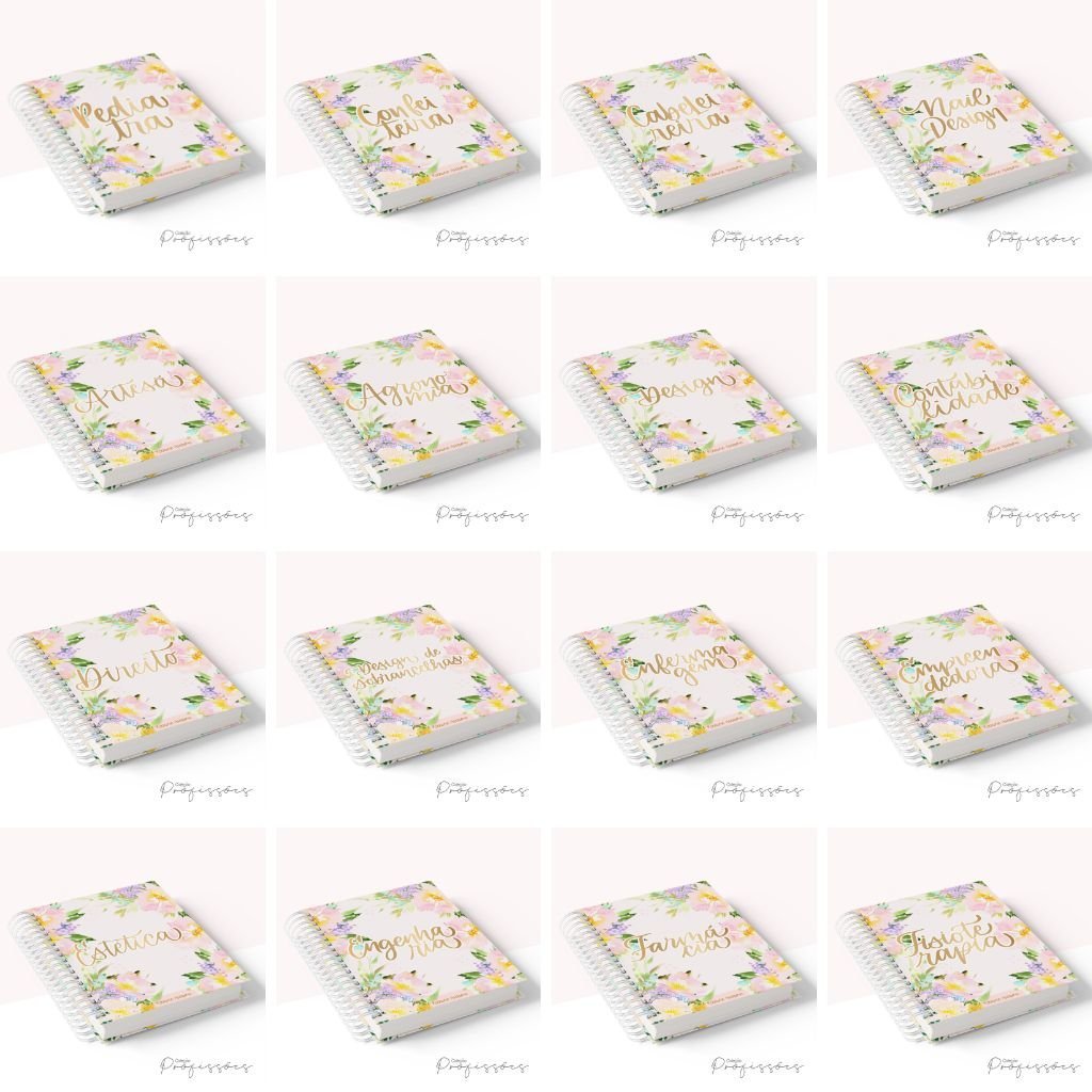 Profissoes-Floral-11 Combo Profissões Floral Capas | Miolo Planner | Miolo Pautado | Canecas - Imagem 11