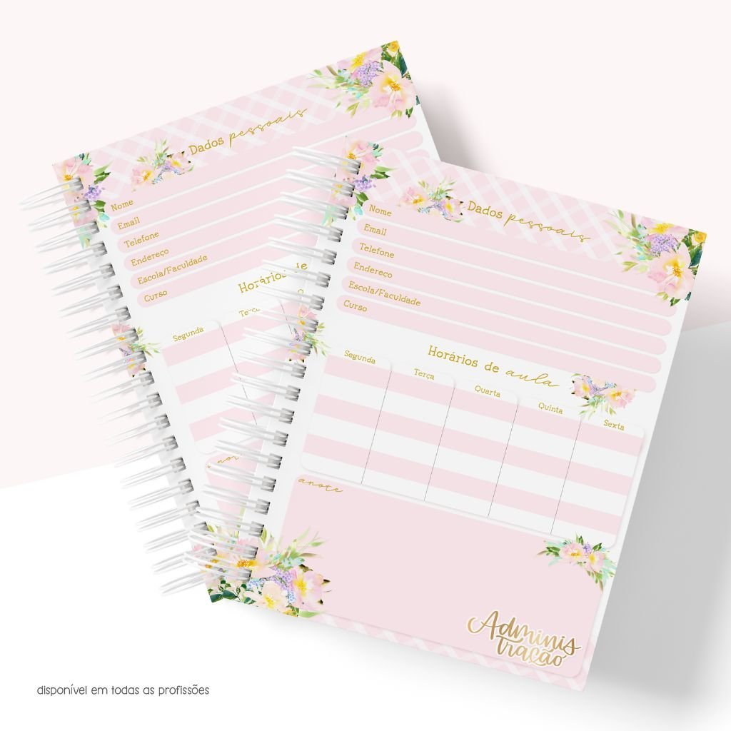 Profissoes-Floral-2 Combo Profissões Floral Capas | Miolo Planner | Miolo Pautado | Canecas - Imagem 2