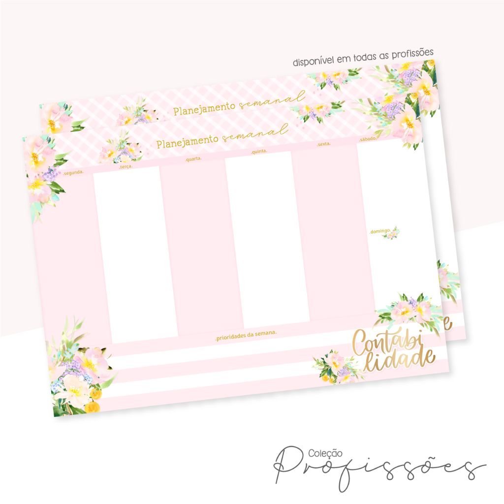 Profissoes-Floral-5 Combo Profissões Floral Capas | Miolo Planner | Miolo Pautado | Canecas - Imagem 5