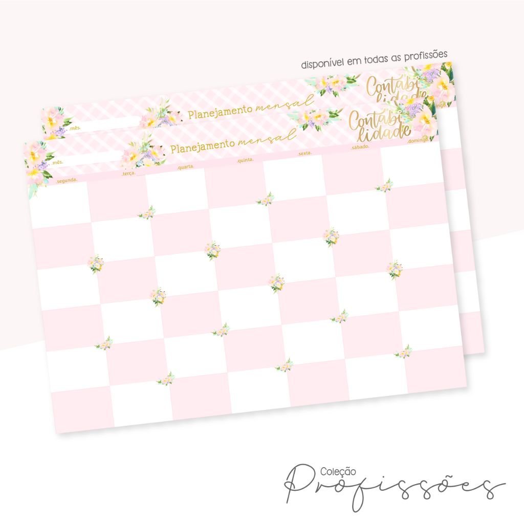 Profissoes-Floral-6 Combo Profissões Floral Capas | Miolo Planner | Miolo Pautado | Canecas - Imagem 6