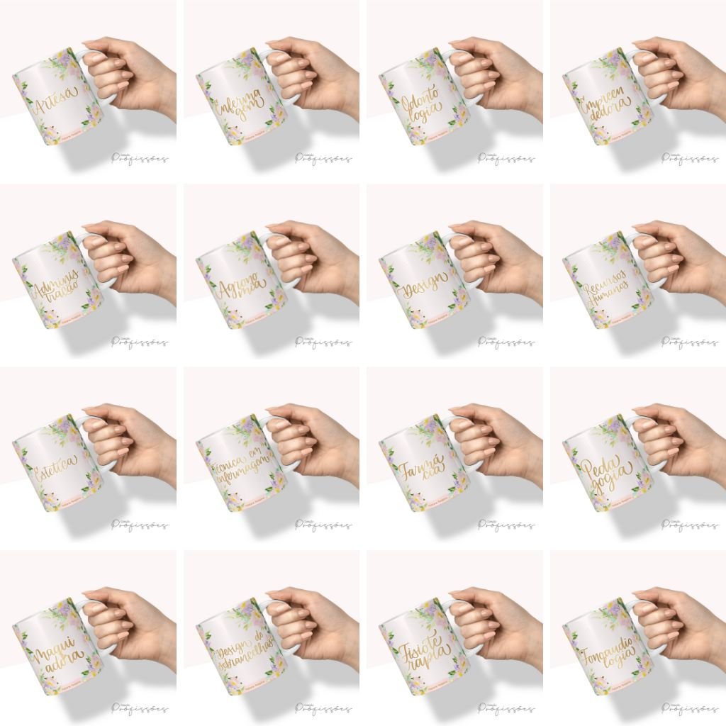 Profissoes-Floral-7 Combo Profissões Floral Capas | Miolo Planner | Miolo Pautado | Canecas - Imagem 7