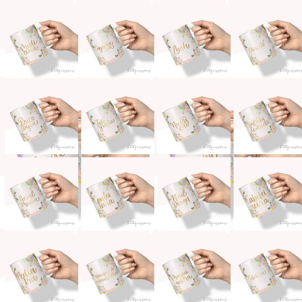 Profissoes-Floral-8 Combo Profissões Floral Capas | Miolo Planner | Miolo Pautado | Canecas - Imagem 8