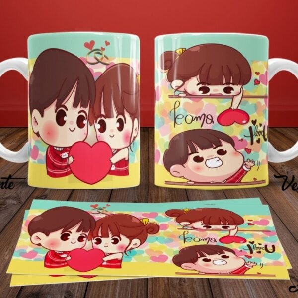 Kit Artes Canecas - Personagens Cute Love - Imagem 6