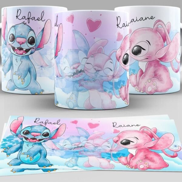 Kit Artes Canecas - Stitch e Angel - Imagem 5