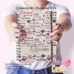 Caderno A5 Receitas + Bloquinho Lista de Compras A6. N10