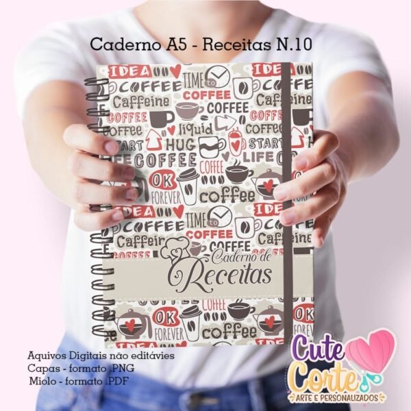 Caderno A5 Receitas + Bloquinho Lista de Compras A6. N10 - Imagem 1