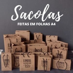 Sacolinhas Personalizada - Dia das Mães+Molde Limpo