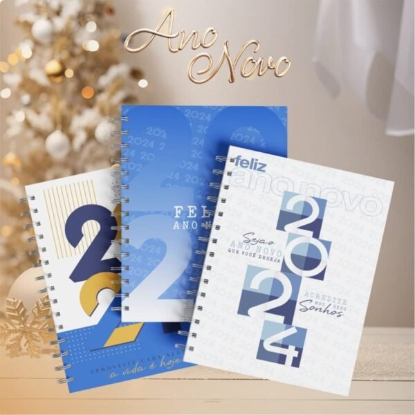 Pacote de Capas Agendas Personalizadas - Ano Novo 2024 V23 (Vintage) - Imagem 2