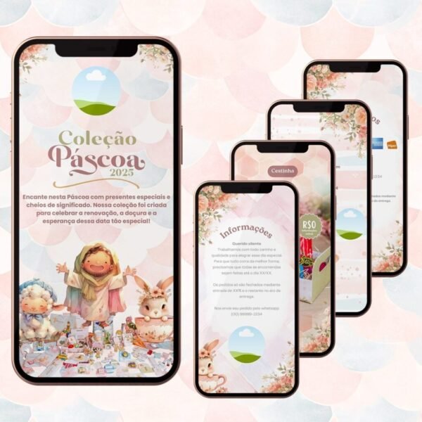 Template Canva – Catálogo Páscoa 2025 (Amarantto) - Imagem 1
