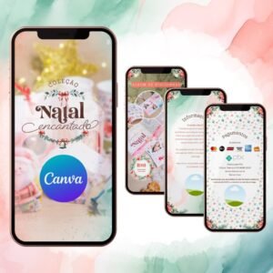 Template Canva – Catálogo Natal Encantado (Amarantto)