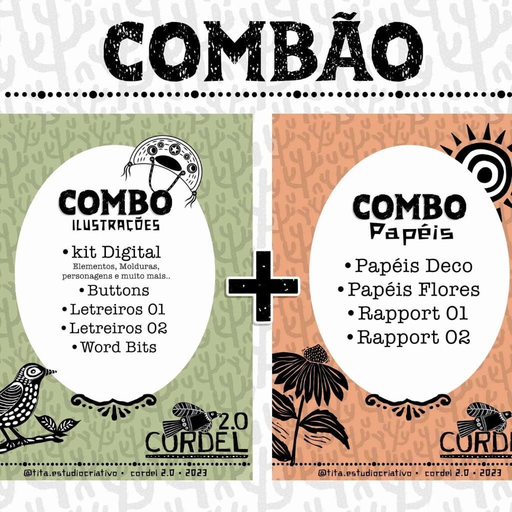 Tita-Cordel-2.0-Combao-Ilustracoes-Papeis-2.jpg Cordel 2.0 - Combão Ilustrações + Papéis - Imagem 1