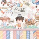 Páscoa Kids - Combo Ilustrações e Papéis - Imagem 3
