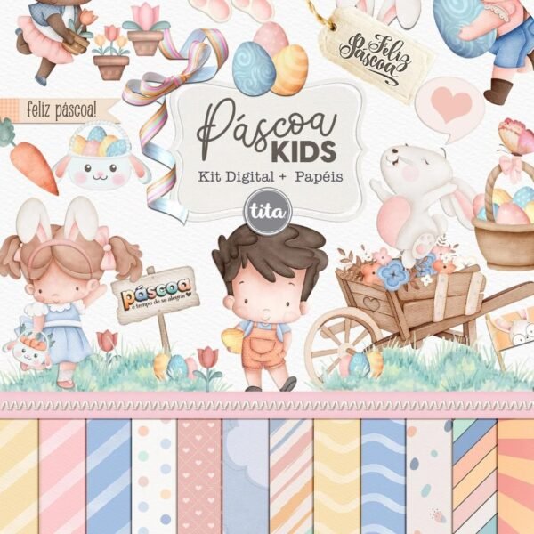Páscoa Kids - Combo Ilustrações e Papéis - Imagem 3