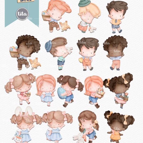 Páscoa Kids - Combo Ilustrações e Papéis - Imagem 5