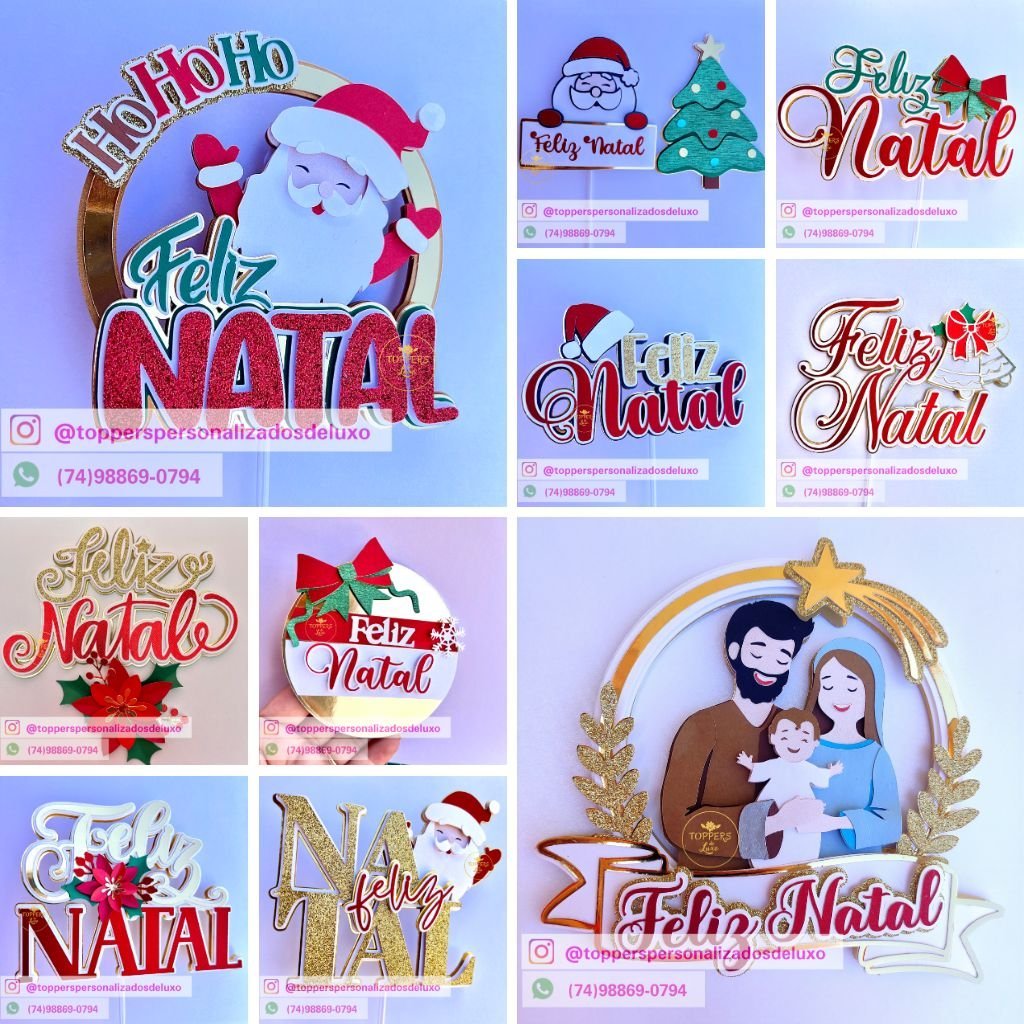 Topos de Bolo - Coletiva Natal 2023 (Toppers de Luxo)