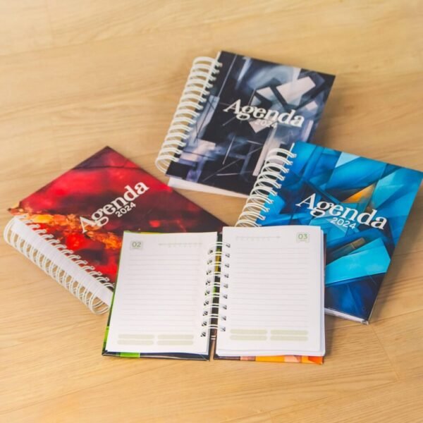 Combo Agendas Datadas 2024 | A5 + Capas | 30 miolos Col. Topázio (Amarantto) - Imagem 1