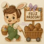 Menino Feliz Páscoa - Topo de Bolo