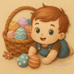 Baby Menino Páscoa - Topo de Bolo