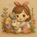 Baby Menina 2 Páscoa - Topo de Bolo