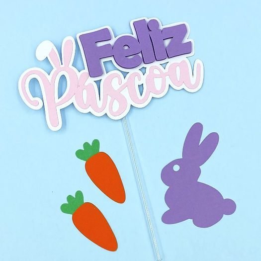 Topo-de-Bolo-Feliz-Pascoa Feliz Páscoa - Topo de Bolo - Imagem 1